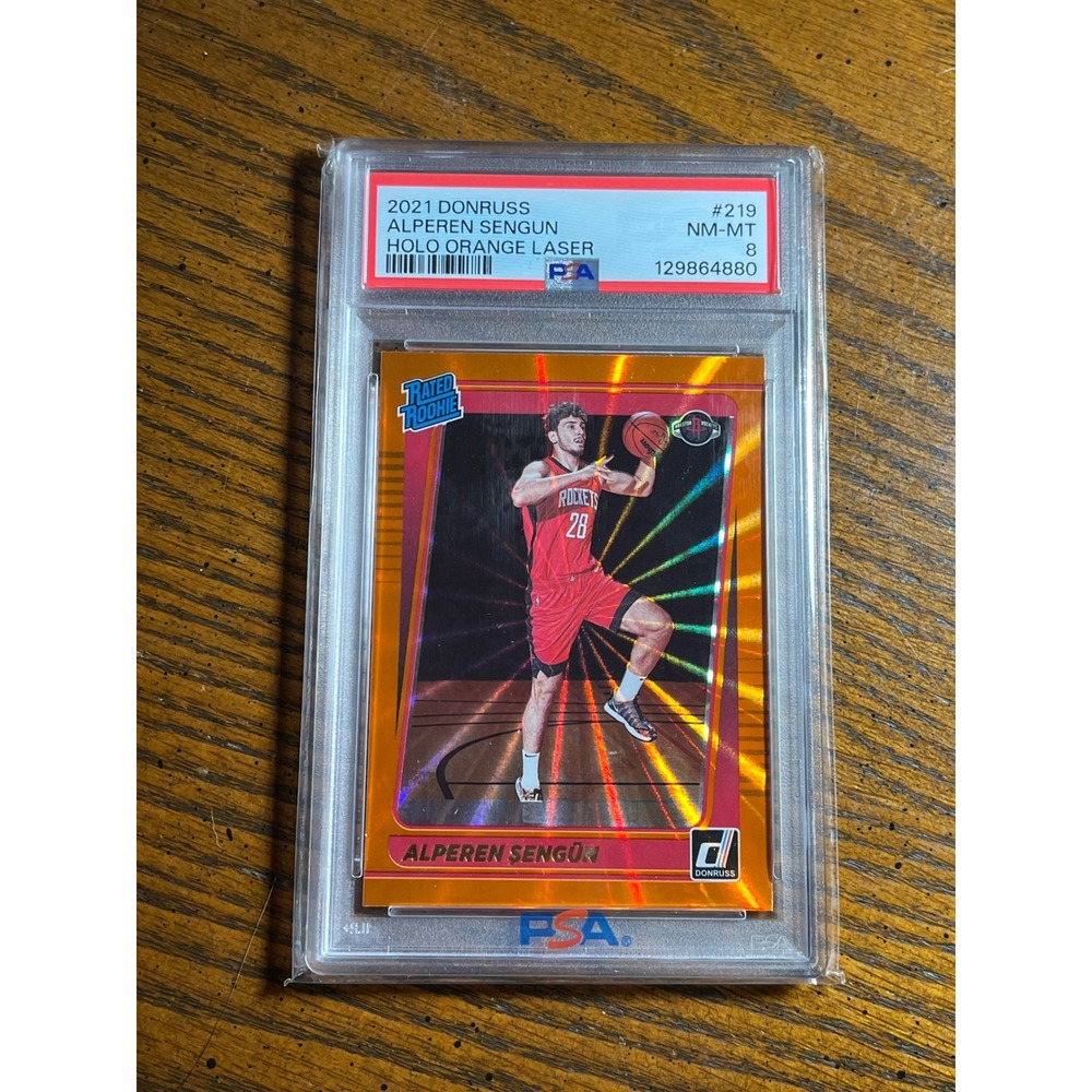 2021 Panini Donruss Alperen Sengun Rated Rookie Holo Orange Laser PSA 8 #219